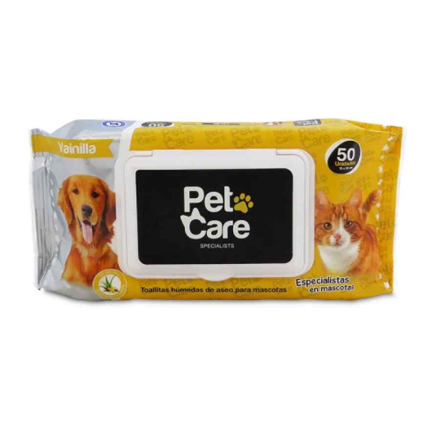 Pet Care Tollas humedas aroma vainilla, 50 unidades, , large image number null