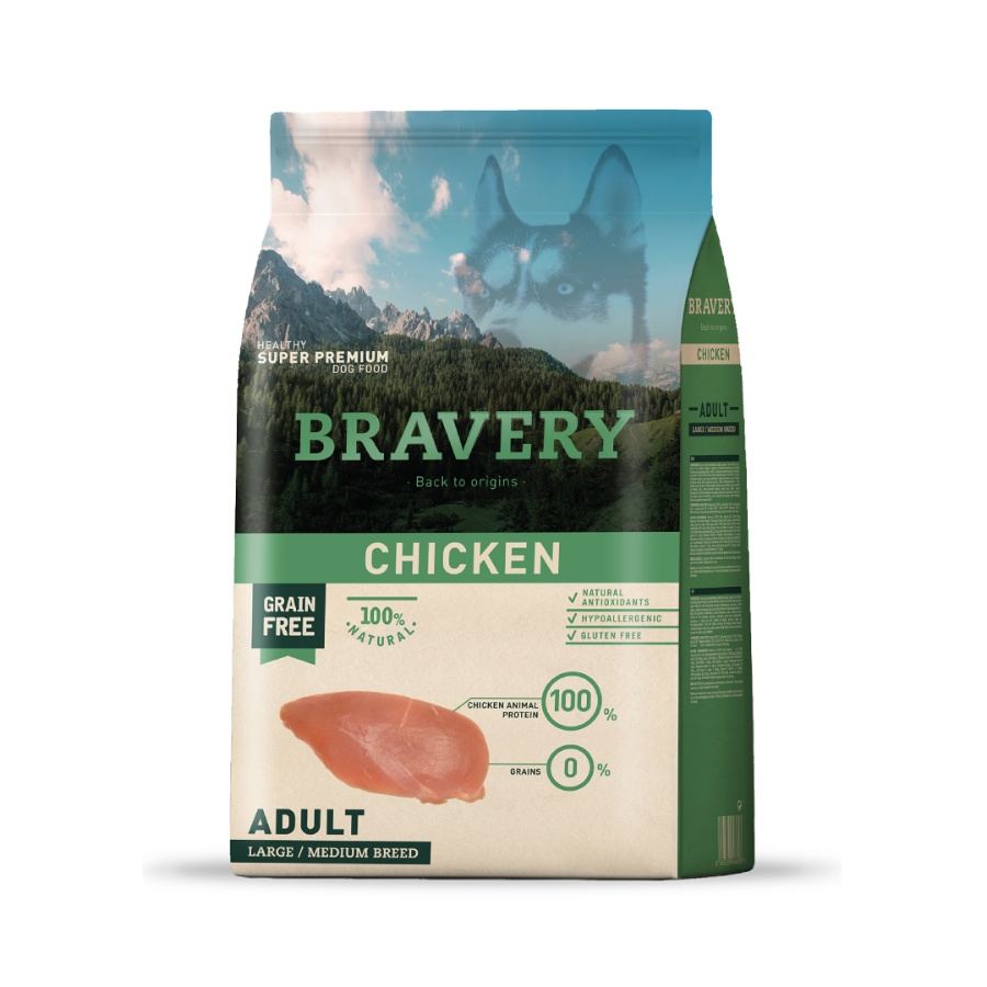 Bravery Chicken Adult Large/Medium Breeds Alimento Seco Perro