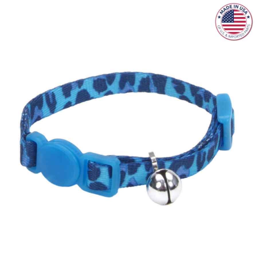 Coastal Li'l Pals Adjustable Breakaway Kitten Collar, Blue Leopard, 5/16" X 06" 08"