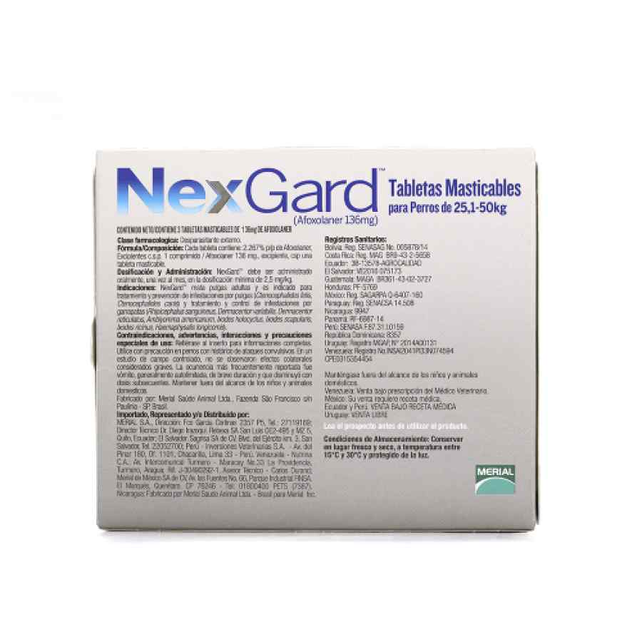 Nexgard 136mg (25.1 a 50kg) 3 tabletas, , large image number null