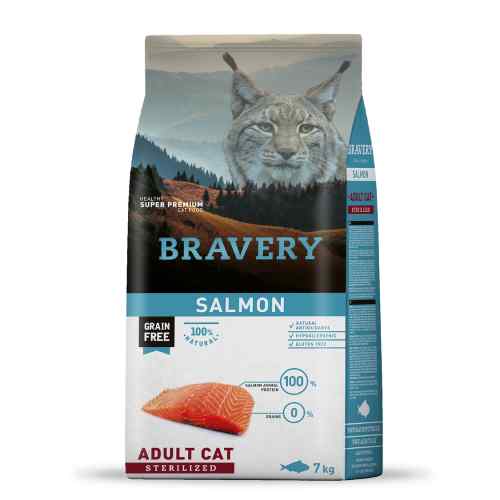 Bravery Salmón Adult Cat Sterilized Alimento Seco Gato, , large image number null