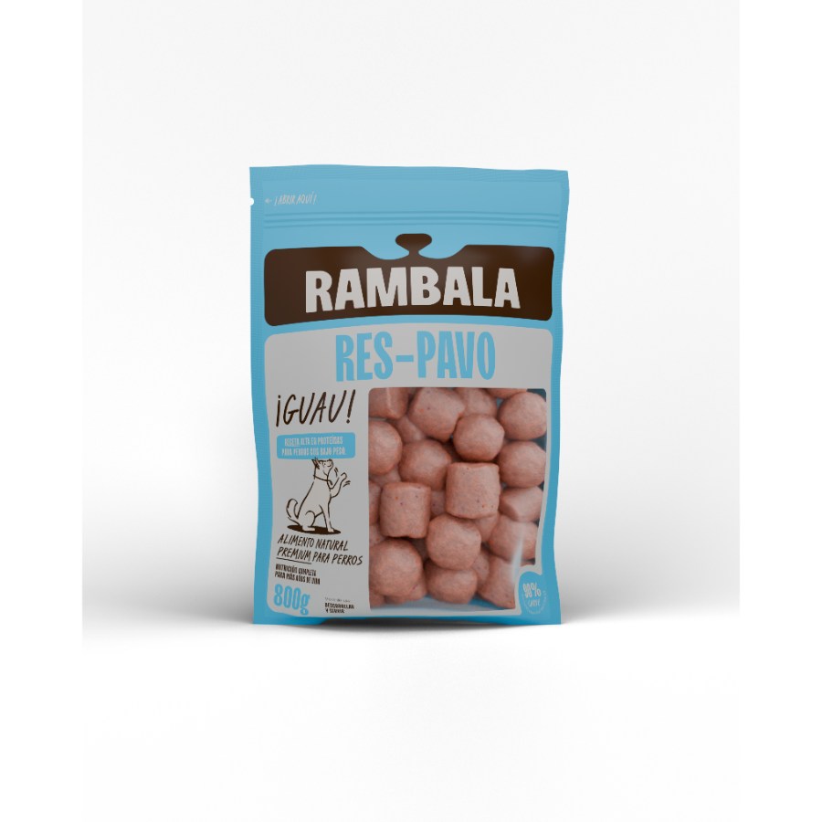 Rambala Comida Congelada Premium para Perros Res (Con Pavo) 800 g