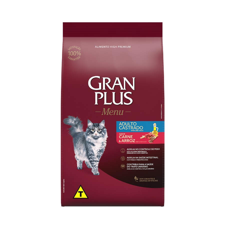 Gran Plus Menu Gato Adulto Castrado Carne Y Arroz