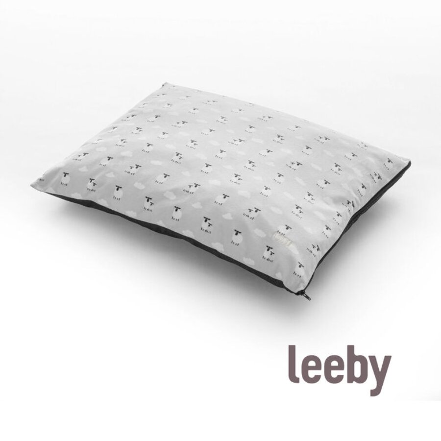 Leeby cama gris con ovejitas desenfundable para cachorros, , large image number null