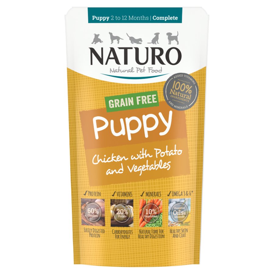 Naturo Mini Pollo, Papa y Vegetales Libre de Granos para perro cachorro 150GR