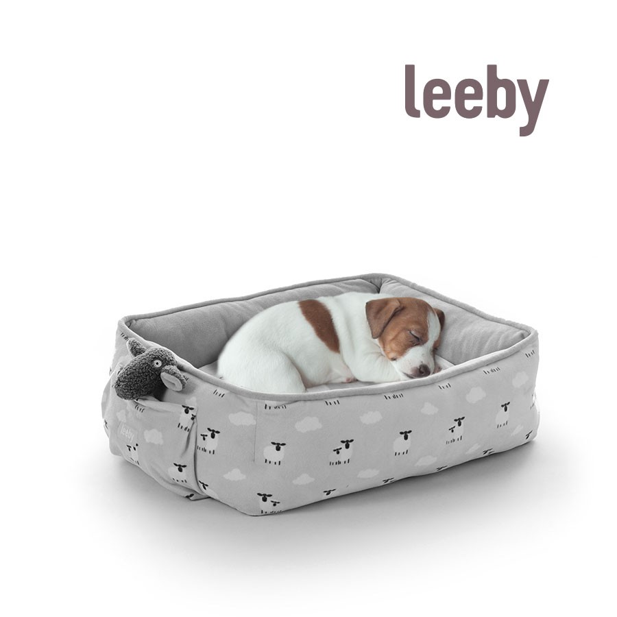 Leeby Cuna de Ovejitas con Cojín Desenfundable y Juguete para cachorros, , large image number null