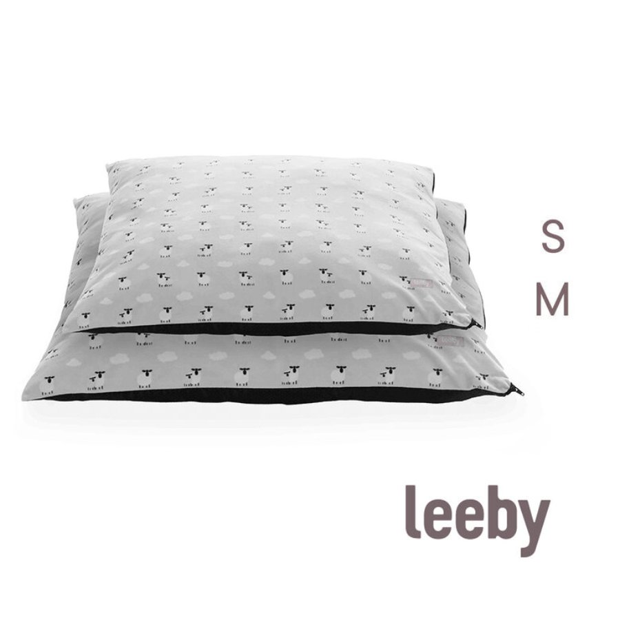 Leeby cama gris con ovejitas desenfundable para cachorros, , large image number null