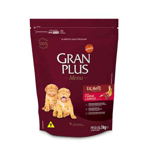 Gran Plus Menu Cachorro Perros Medianos Y Grandes Carne Y Arroz 3 Kg