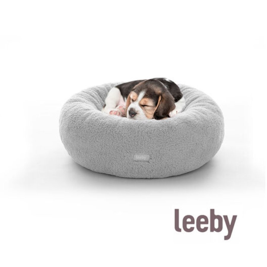 Leeby cama de pelo gris con ovejitas desenfundable para cachorros, , large image number null