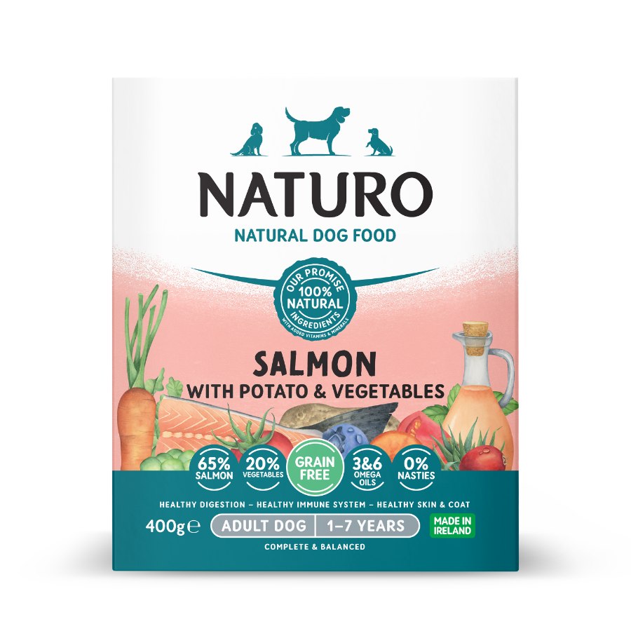 Naturo Salmon Con Papa Y Vegetales Libre De Granos Para Perros Adulto 400gr