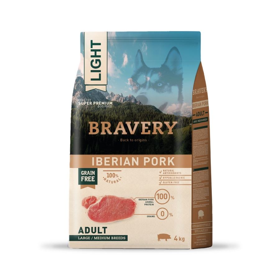 Bravery Light Iberian Pork Adult Large/Medium Breeds Alimento Seco Perro