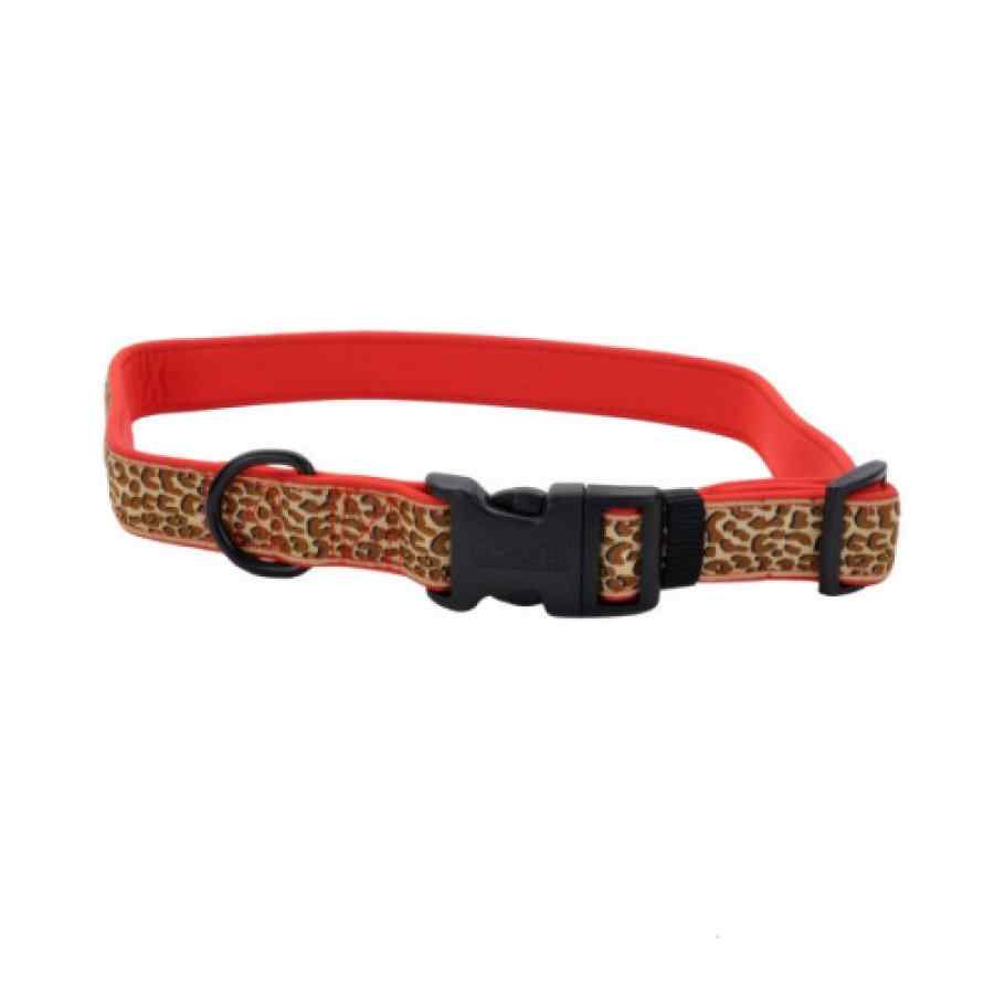 Coastal Ribbon Weave Collar, Brown Leopard On Red, , large image number null