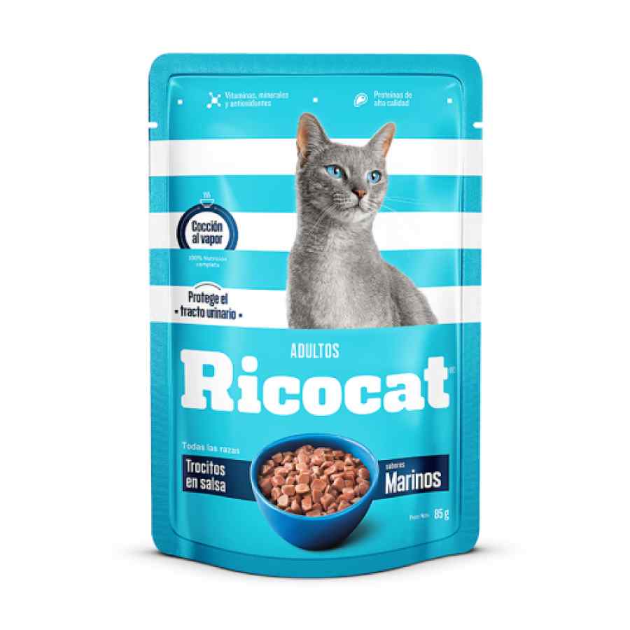 Ricocat Adulto Trocitos Marino en Salsa Pouch 85 g, , large image number null