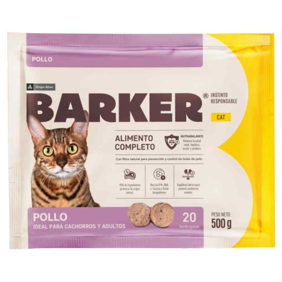 Barker Cat Pollo (500 g) 20 Hamburguesas, , large image number null