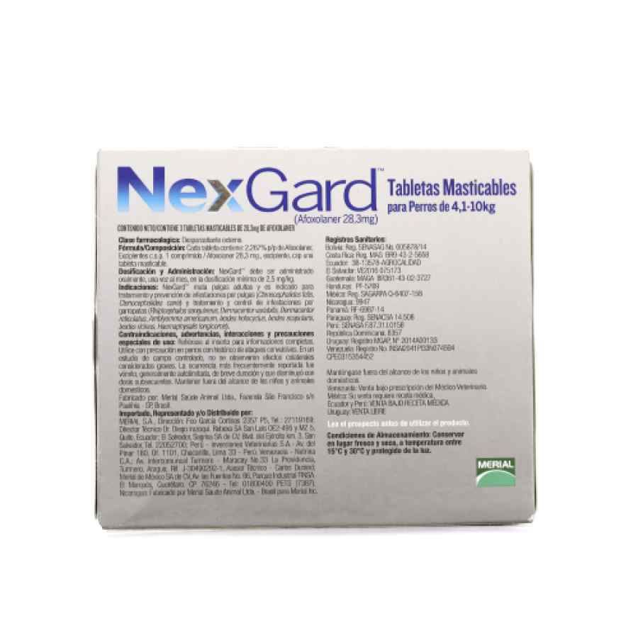 Nexgard 28.3mg  (4.1 a 10kg) 3 tabletas, , large image number null