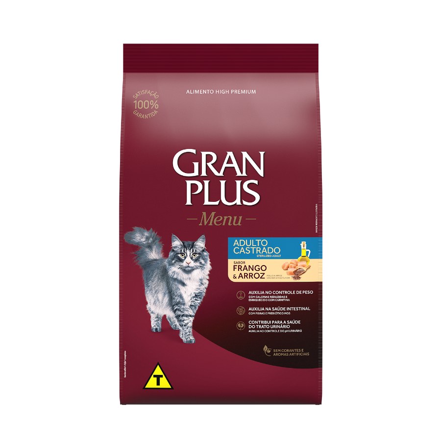 Gran Plus Menu Gato Adulto Castrado Pollo Y Arroz