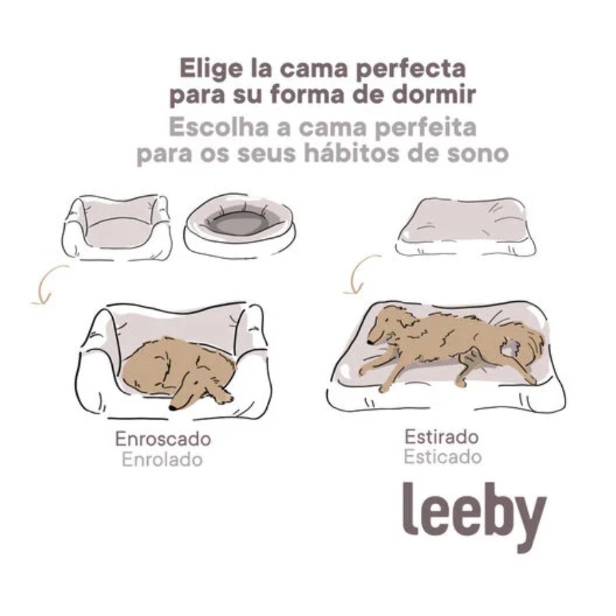 Leeby cama de pelo gris con ovejitas desenfundable para cachorros, , large image number null