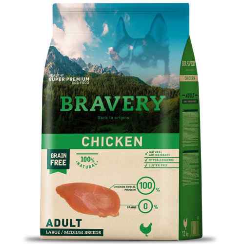 Bravery Chicken Adult Large/Medium Breeds Alimento Seco Perro, , large image number null