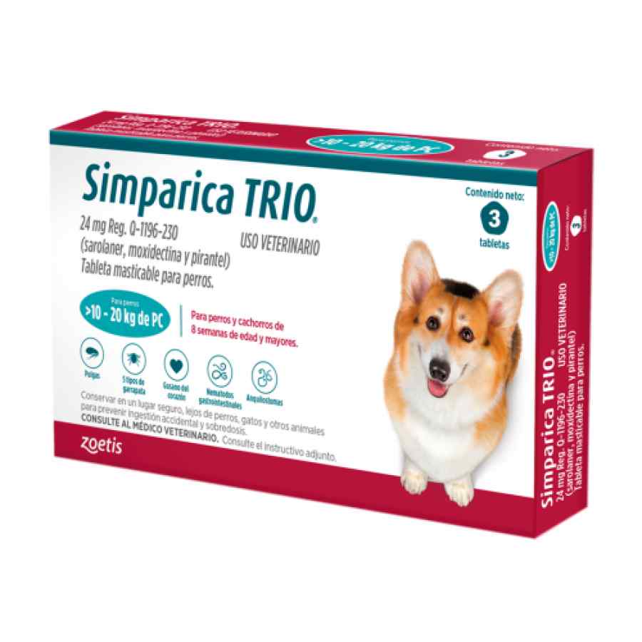 Simparica Trio Blue 10.1 20kg x 3 tabletas, , large image number null