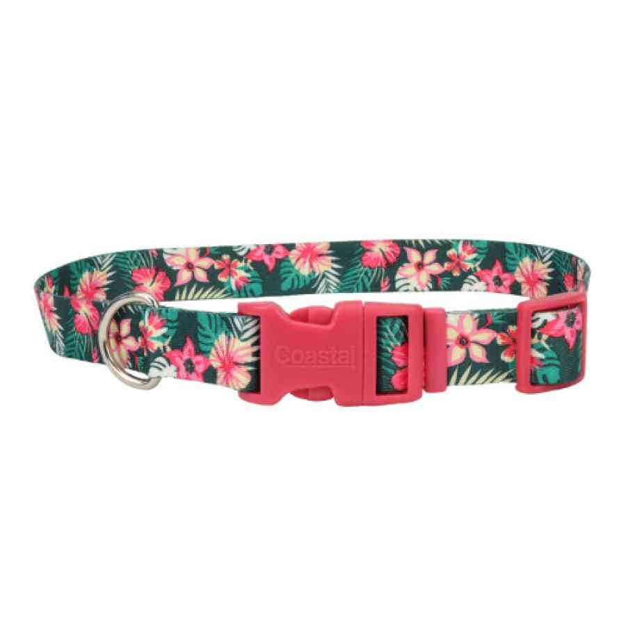 Coastal Styles Adjustable Dog Collar, Hunter Tropical Flower