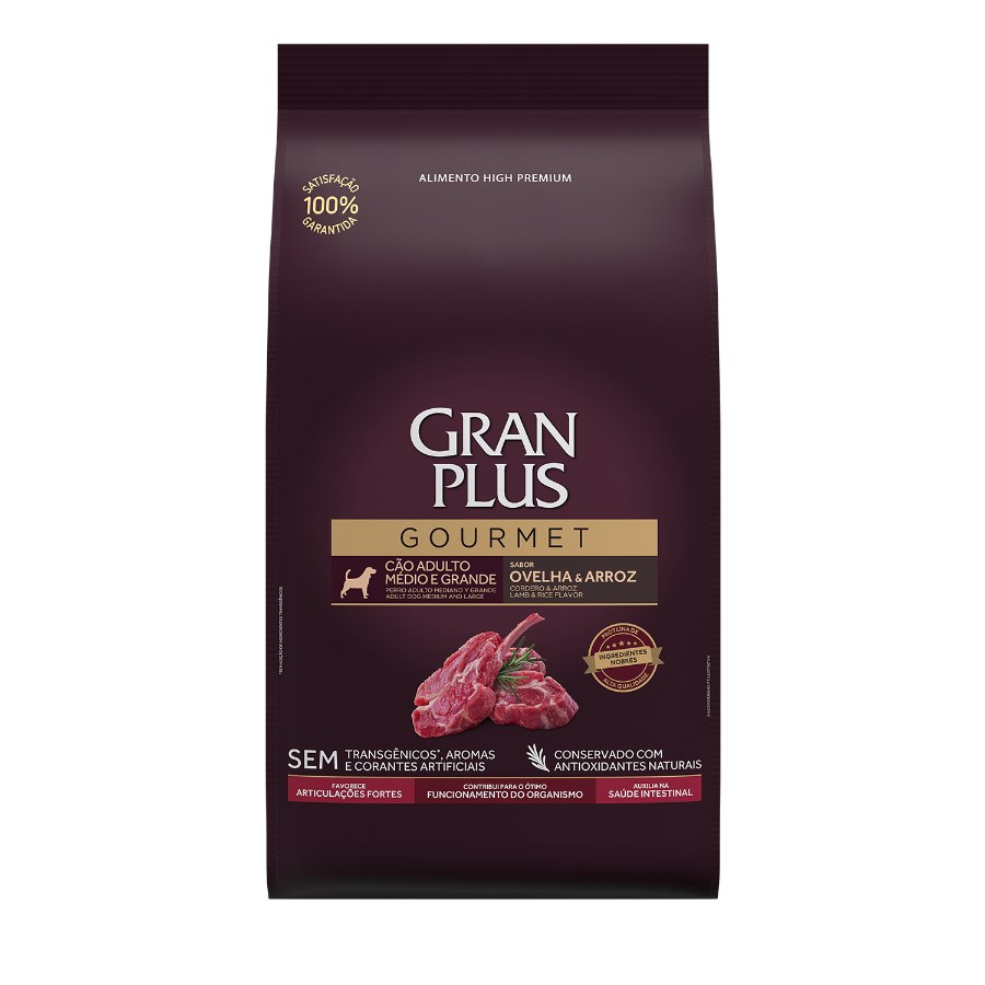 Gran Plus Gourmet Perro Mediano Y Grande Sabor Cordero & Arroz