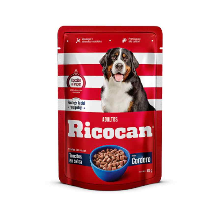 Ricocan Adulto Trocitos cordero en Salsa Pouch 100 g, , large image number null