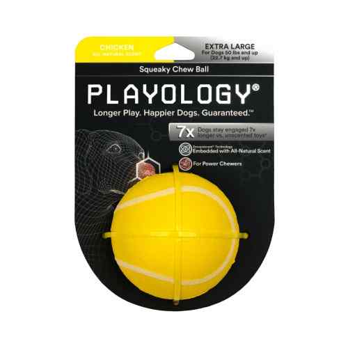 Playology Squeaky Chew Ball Pelota Masticable Sabor Pollo Xl, , large image number null