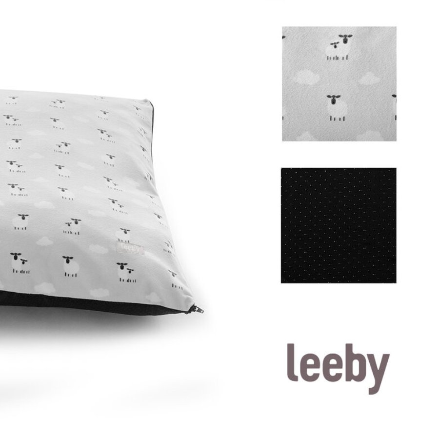 Leeby cama gris con ovejitas desenfundable para cachorros, , large image number null