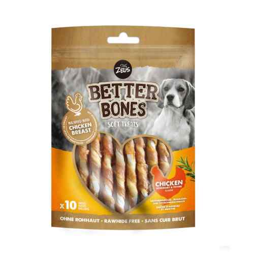 Zeus Better Bones Pollo, Tomillo Y Romero Chicken Wrapped 12.5 Cm, 10pk, , large image number null