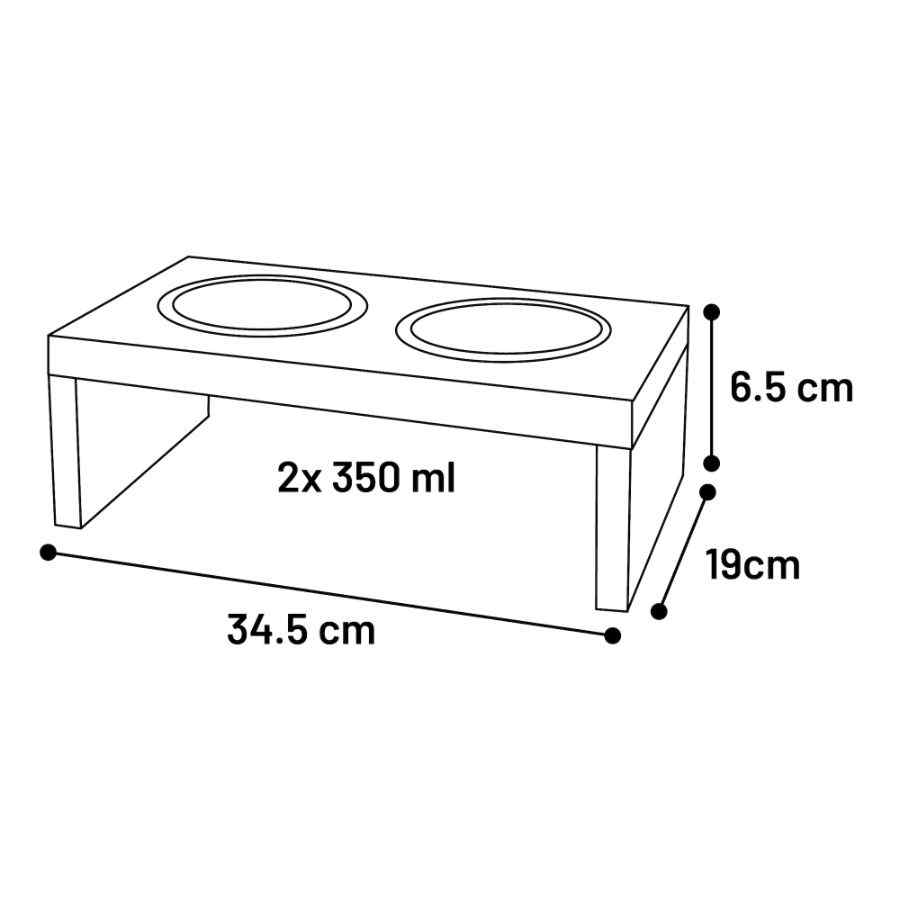 Set Comedero Y Bebedero Kato Acero Inoxidable 2x350ml, , large image number null